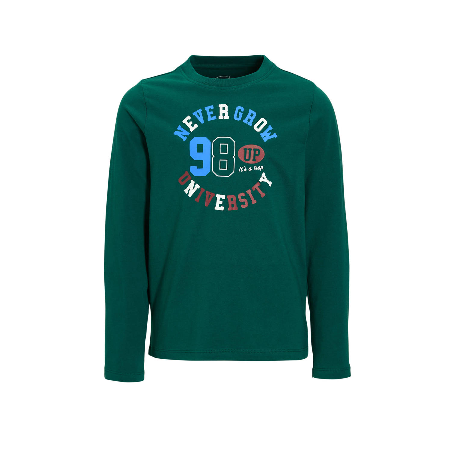 Anytime longsleeve met printopdruk donkergroen
