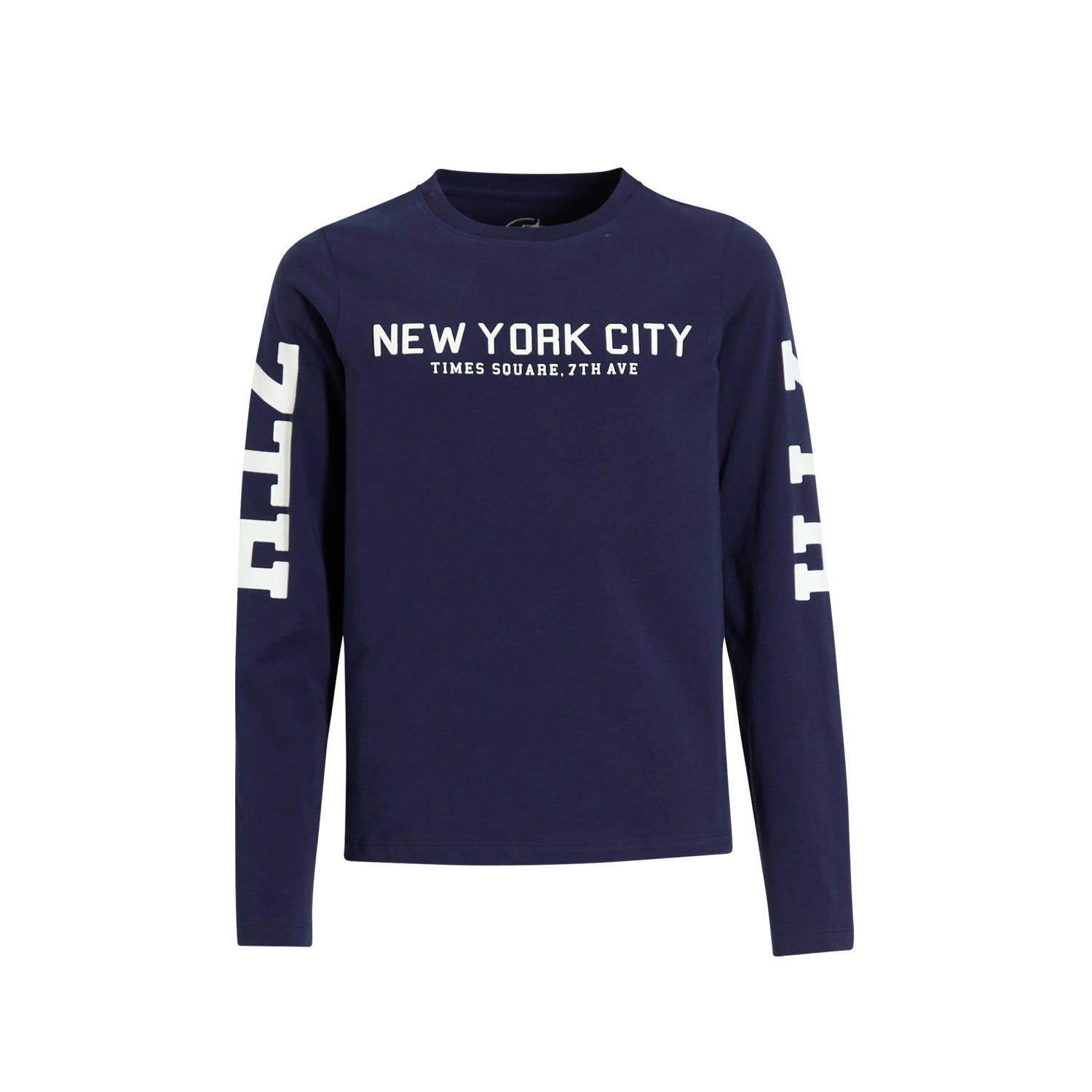 Anytime longsleeve met printopdruk donkerblauw
