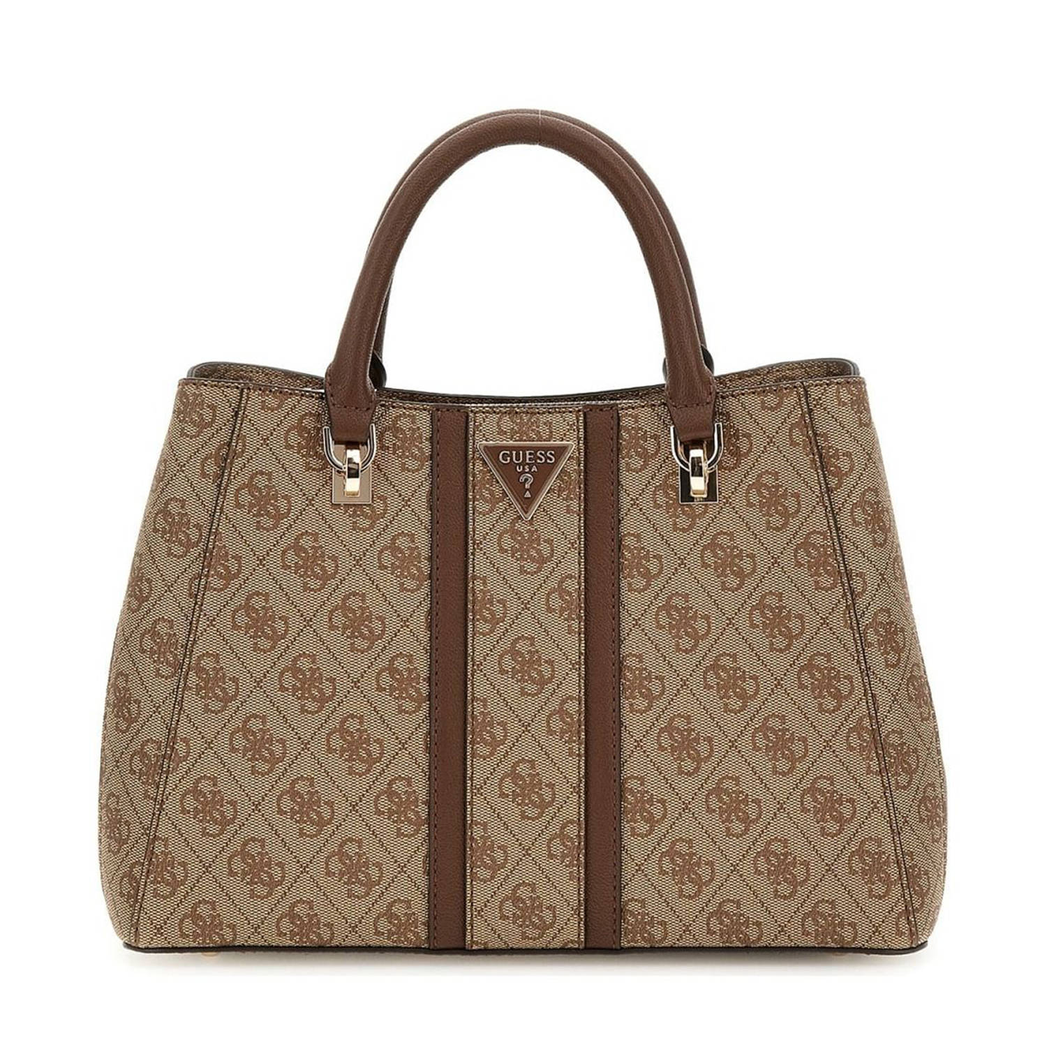 Guess Beige Handtas met Verstelbare Schouderriem en Meerdere Compartimenten Beige Dames