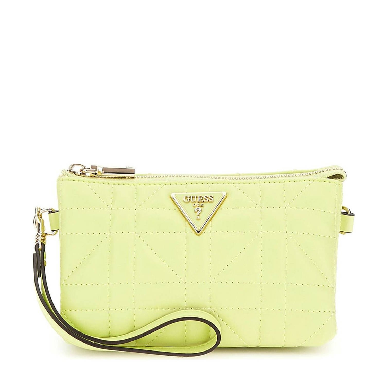 GUESS doorgestikte crossbody tas Latona limegroen
