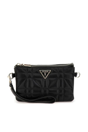 doorgestikte crossbody tas Latona zwart
