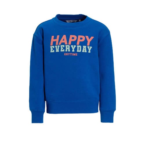 anytime sweater met backprint blauw afbeelding