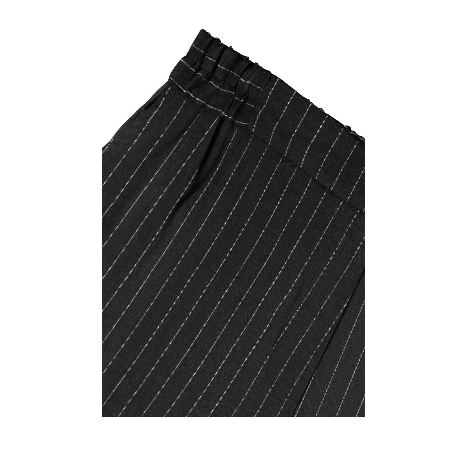 Claudia Sträter wide leg broek CS24-21538 met krijtstreep zwart