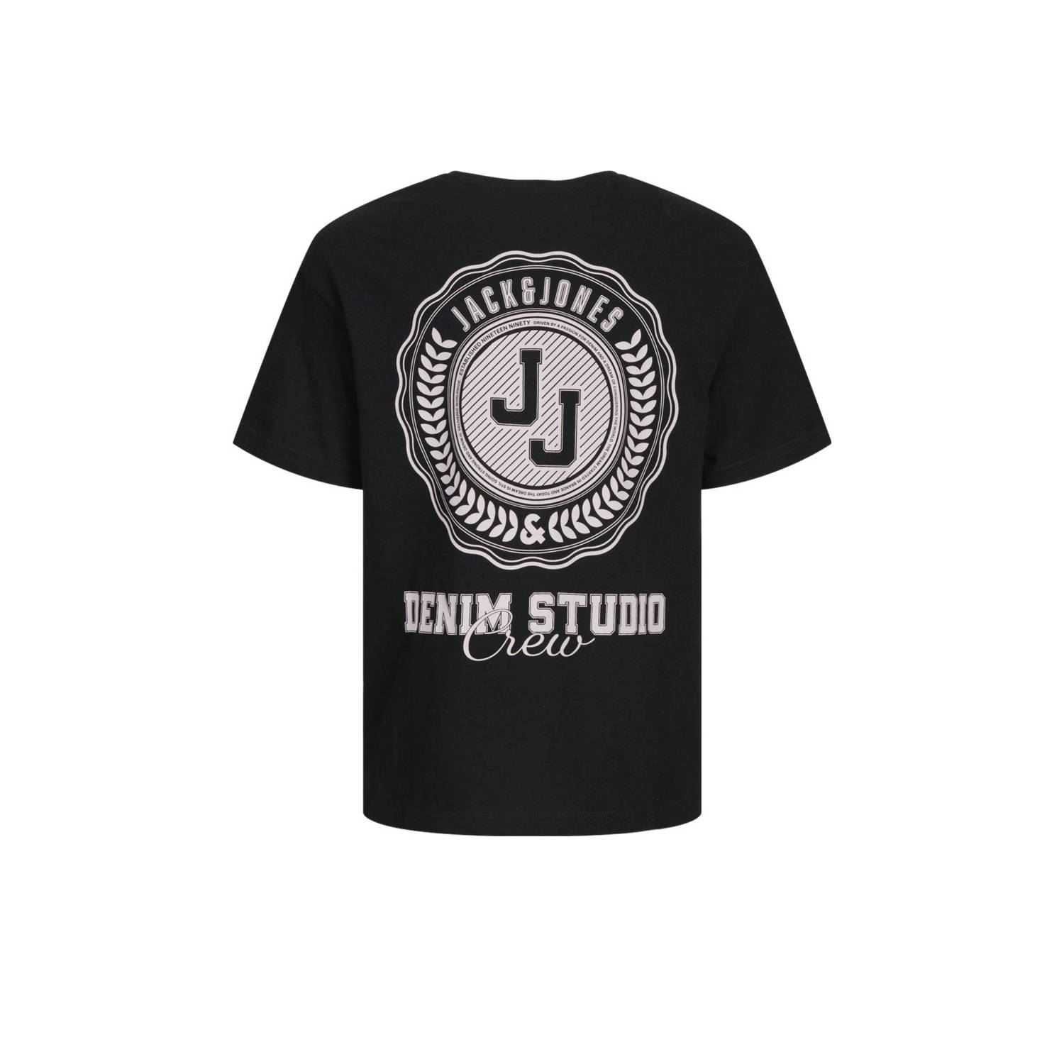 JACK & JONES JUNIOR T-shirt JJSTYD LOOSE GRAPHIC met backprint zwart