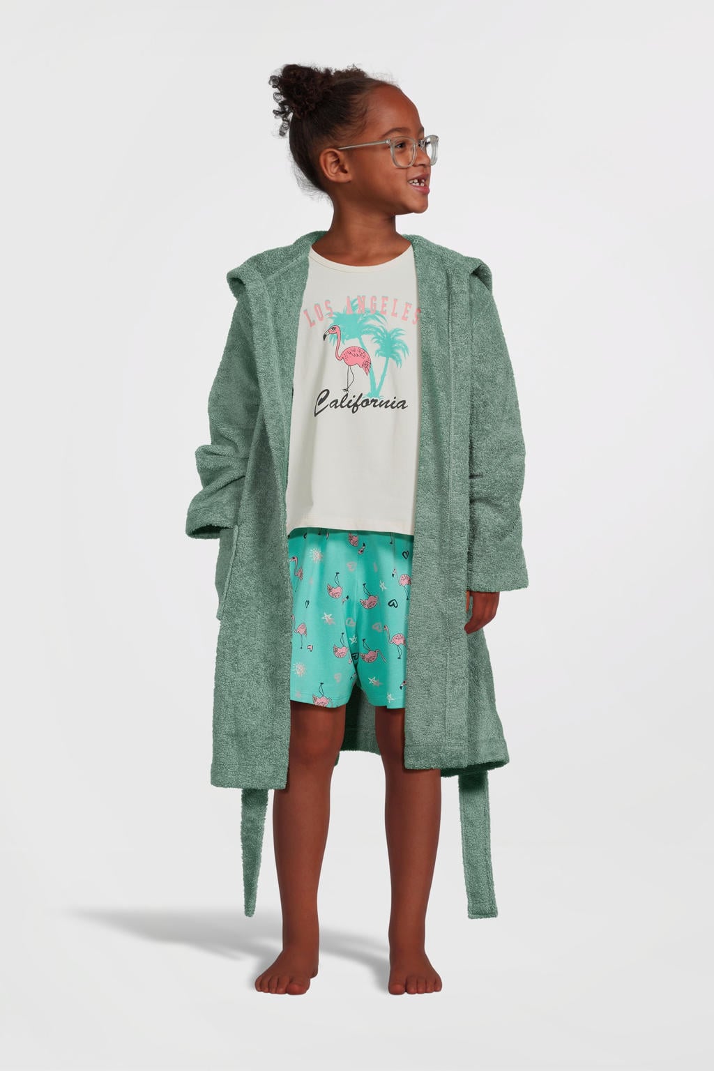 NOUS Kids kinder badstof badjas groen