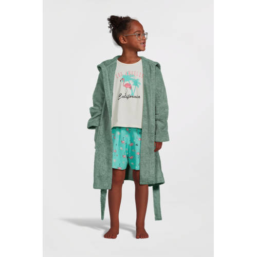 NOUS Kids kinder badstof badjas groen afbeelding