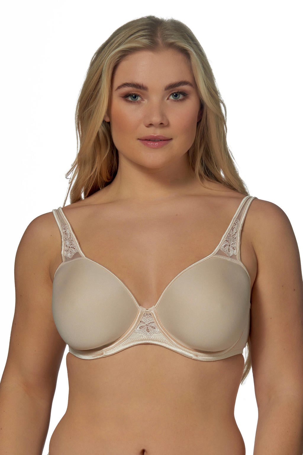 Elbrina voorgevormde T-shirt-bh met beugel Spacer lichtbeige