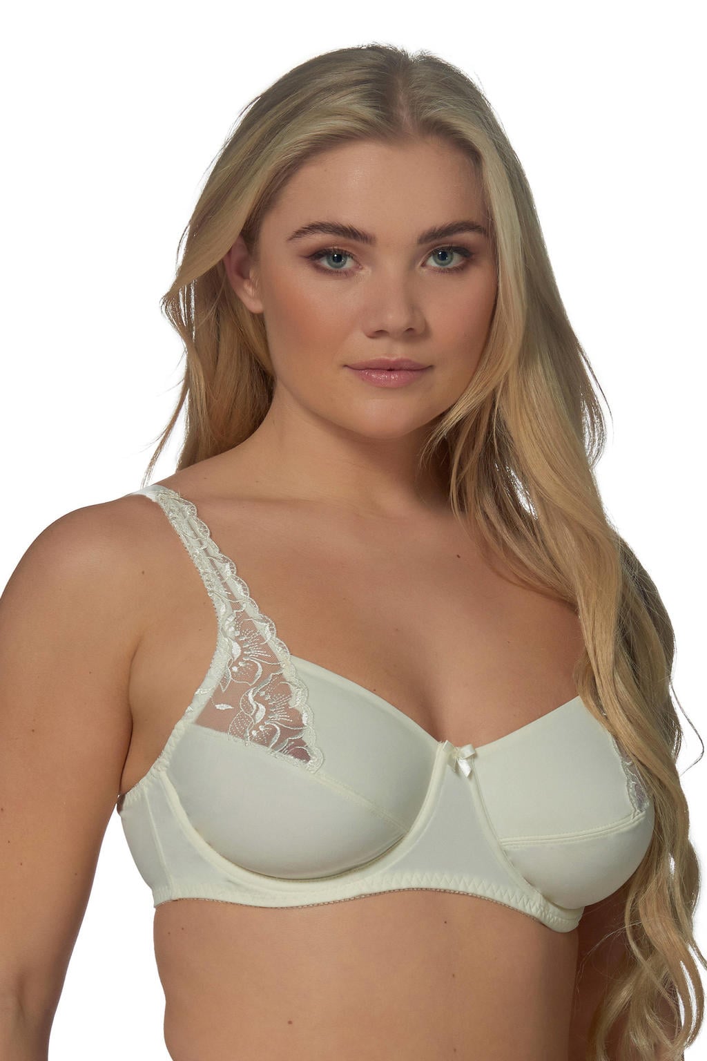 Elbrina niet-voorgevormde beugelbh Embroidery champagne