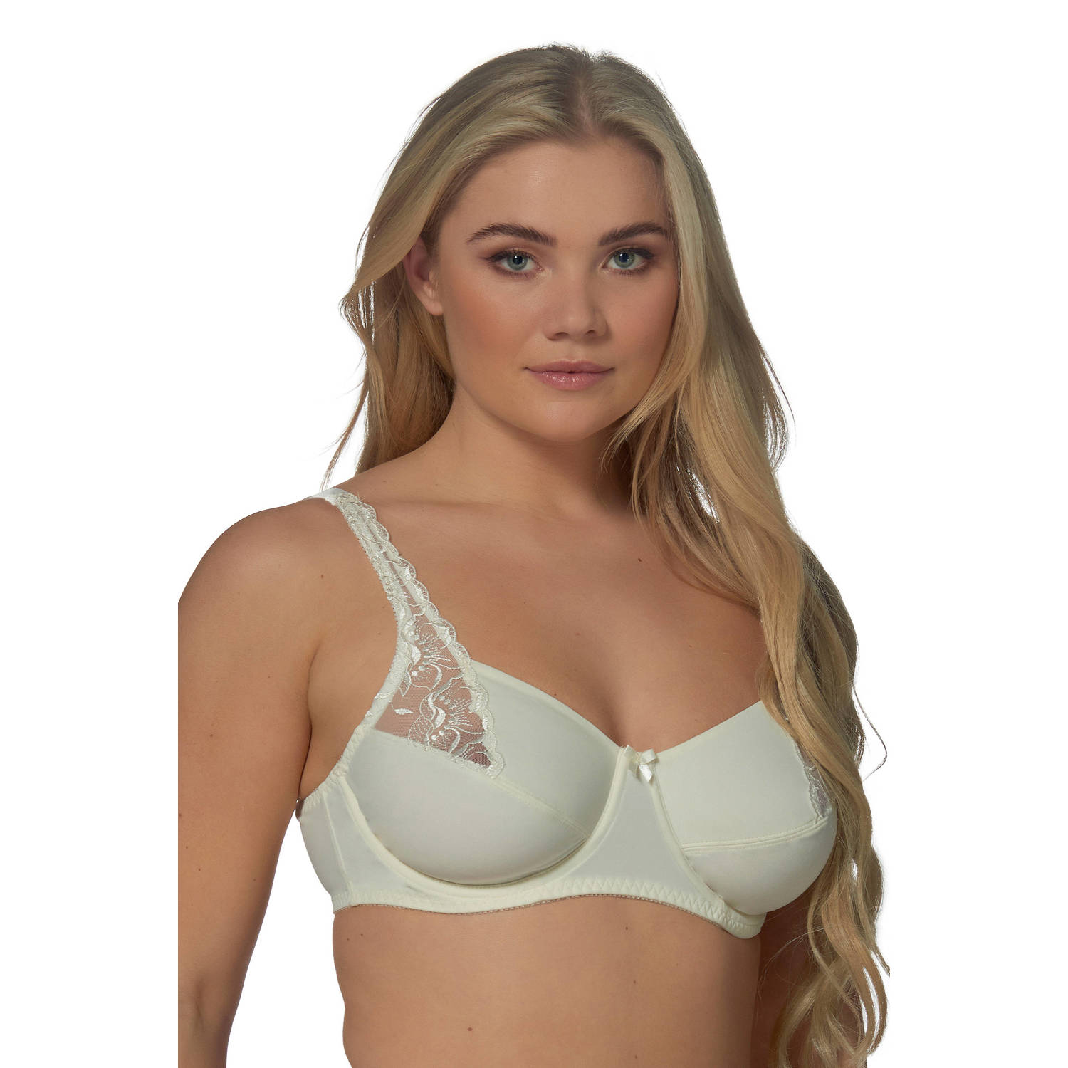 Elbrina niet-voorgevormde beugelbh Embroidery champagne