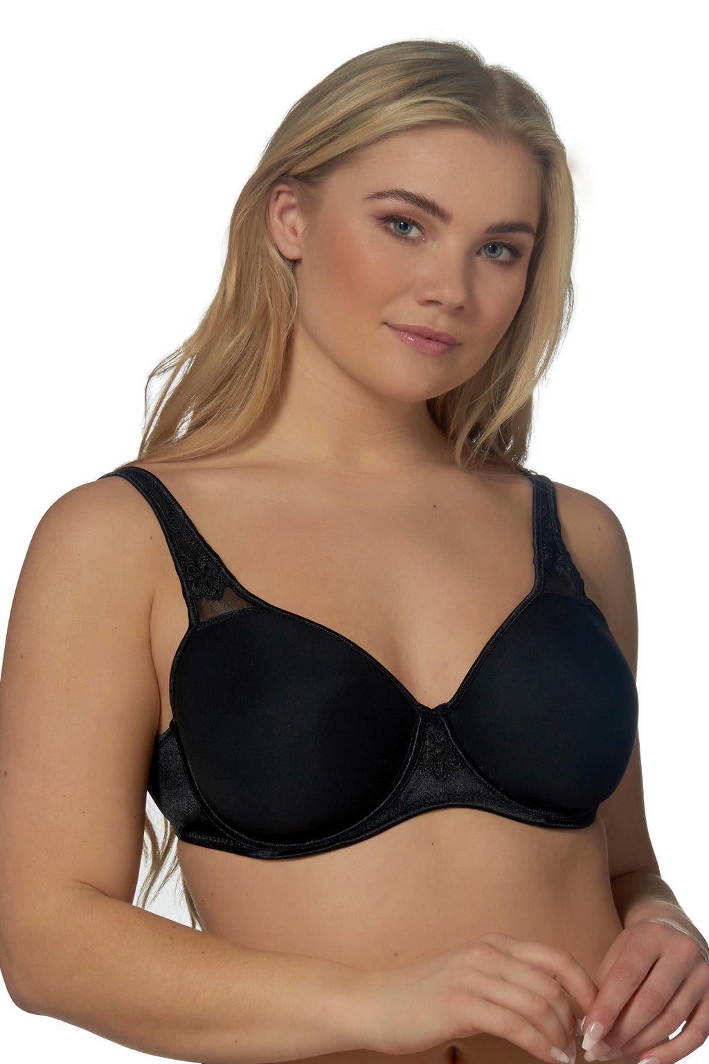 Elbrina voorgevormde T-shirt-bh met beugel Spacer zwart