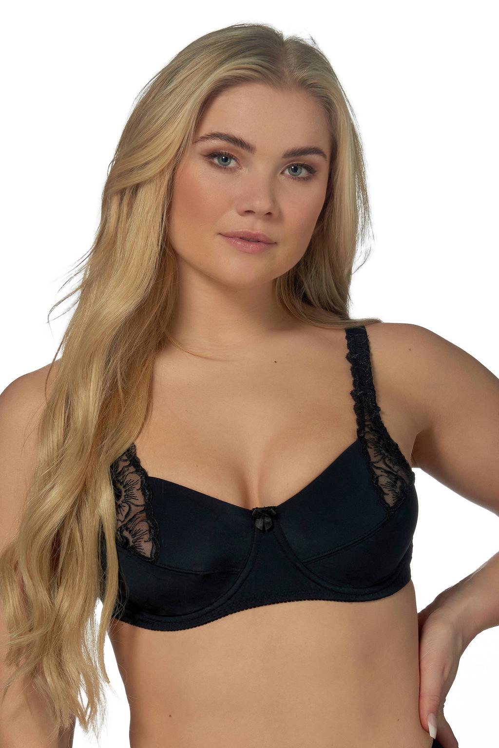Elbrina niet-voorgevormde beugelbh Embroidery zwart