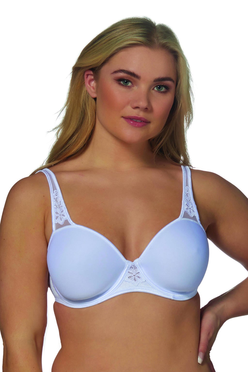 Elbrina voorgevormde T-shirt-bh met beugel Spacer wit