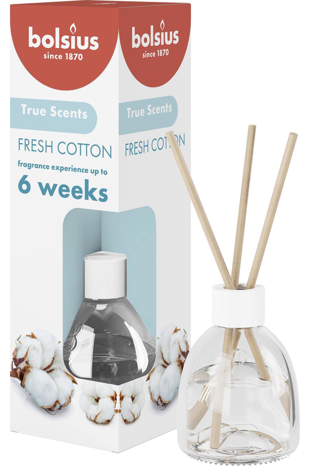 Bolsius geurstokjes True Scents - Fresh Cotton - 60 ml