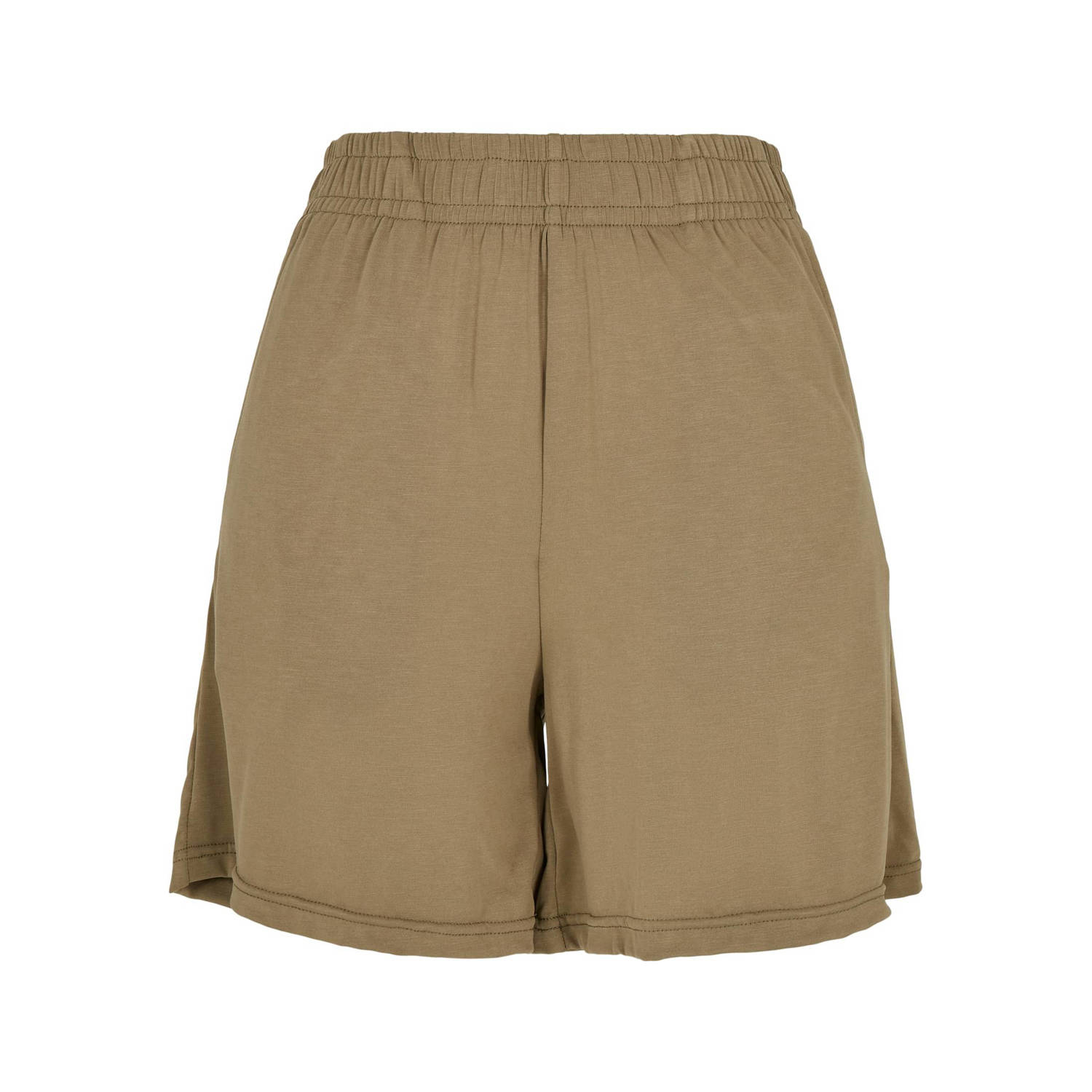 Urban Classics Curvy high waist regular fit short groen
