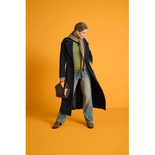 Ruby wollen oversized jas met ceintuur donkergrijs afbeelding