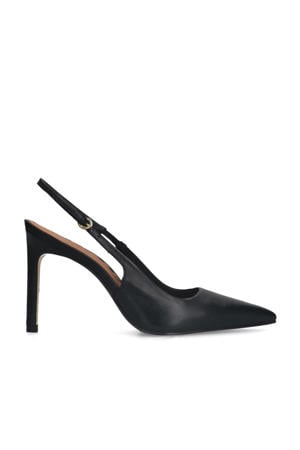 leren slingback pumps zwart