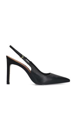 leren slingback pumps zwart