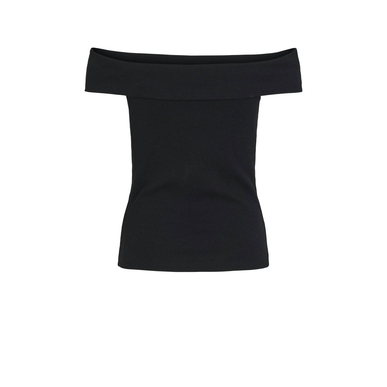 VILA off shoulder top VISAHIA zwart