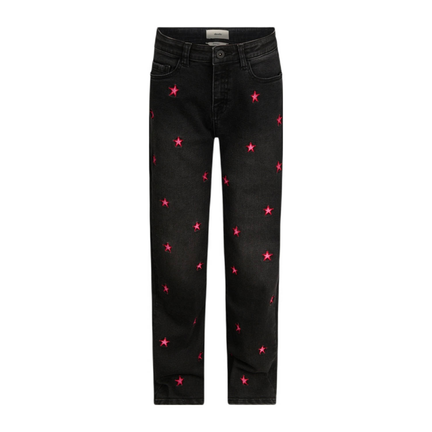 Shoeby high waist straight fit jeans grey denim roze