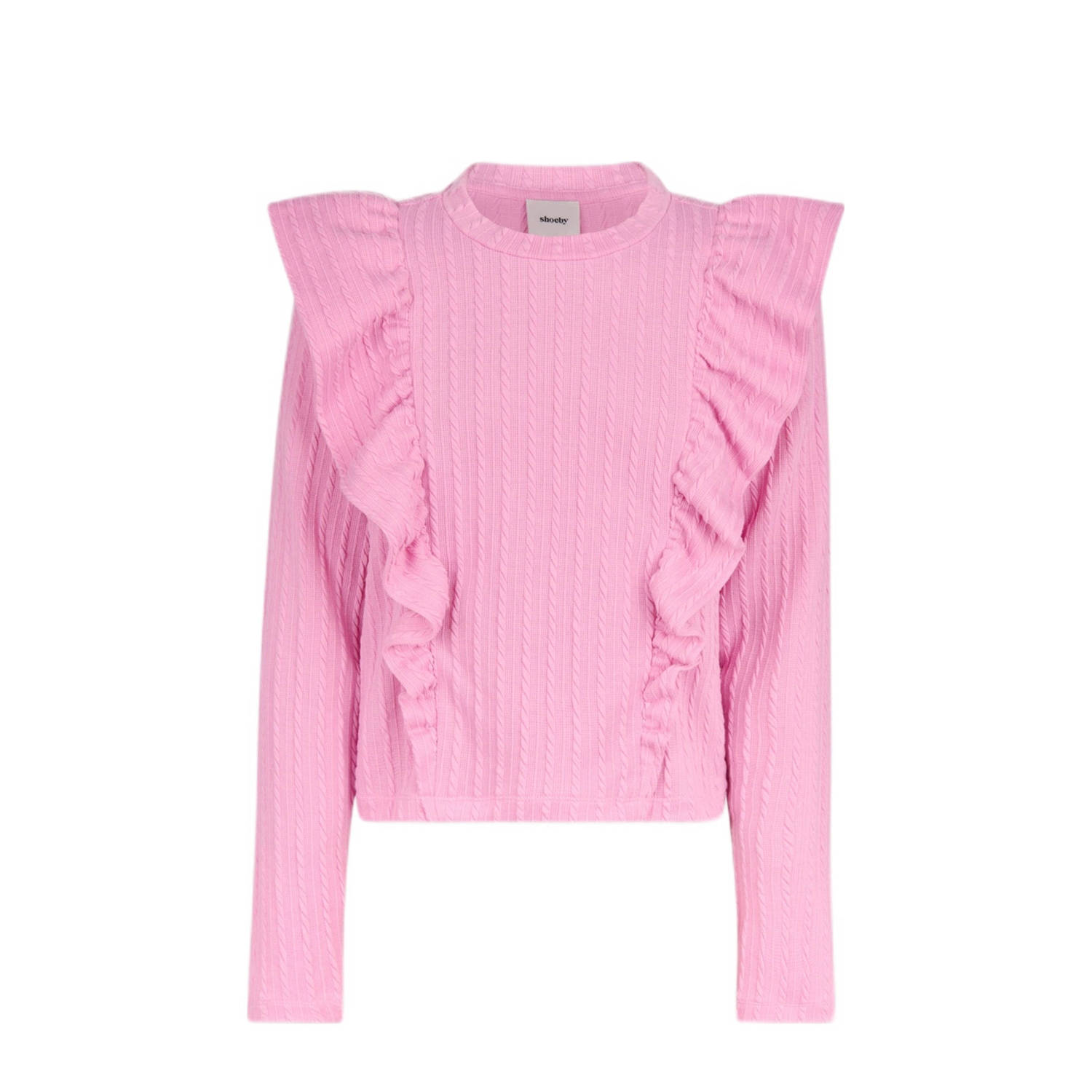 Shoeby longsleeve roze Meisjes Polyester Ronde hals Effen 134 140