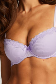 thumbnail: Hunkemöller voorgevormde beugelbh Lola met ribstructuur paars