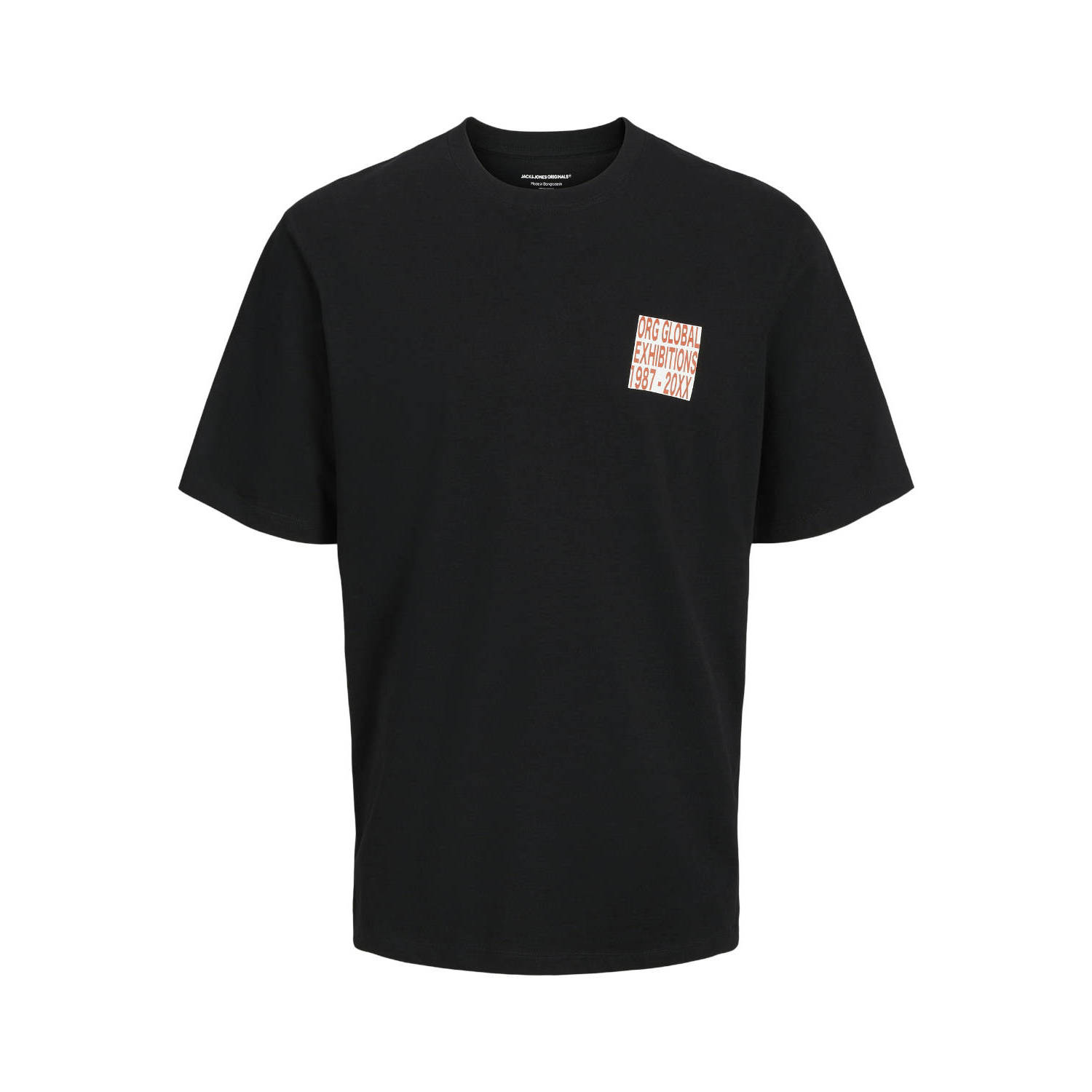 JACK & JONES PLUS SIZE T-shirt JORCANON Plus Size met backprint zwart