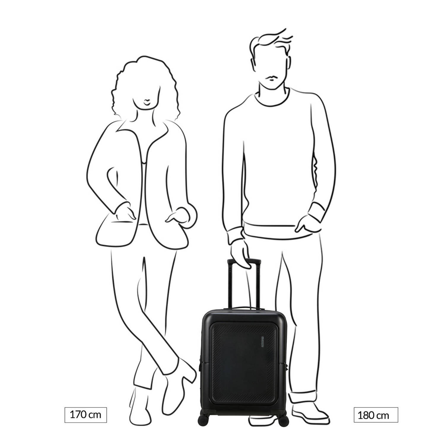 American Tourister trolley Dashpop 55 cm. Expandable geel