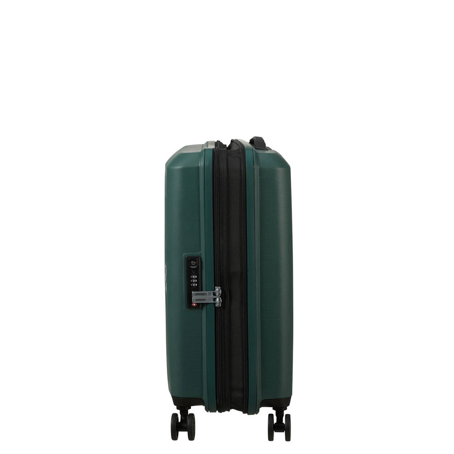 American Tourister trolley Aerostep 55 cm. Expandable donkergroen