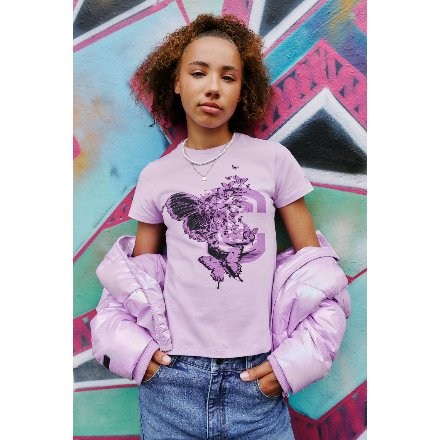 Coolcat T-shirt Tisah met Vlinder Print