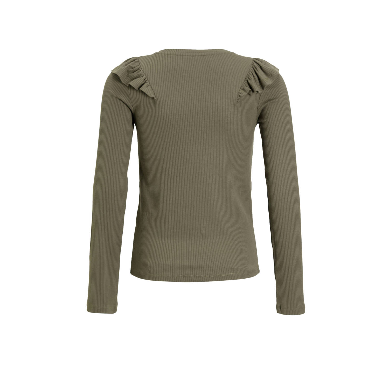 Coolcat Longsleeve Ruffels Rib Top Tegan Khaki