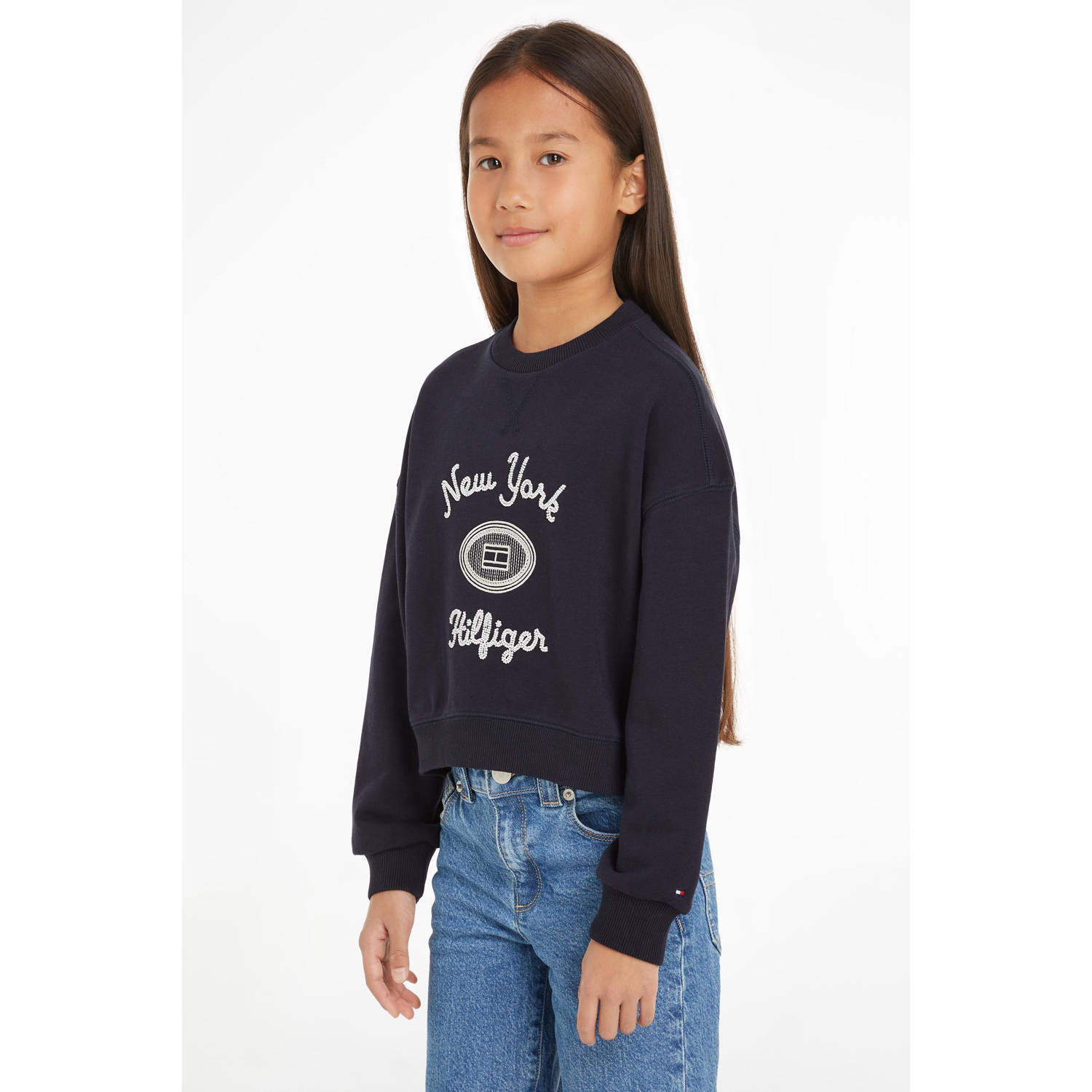 Tommy Hilfiger sweater met printopdruk donkerblauw