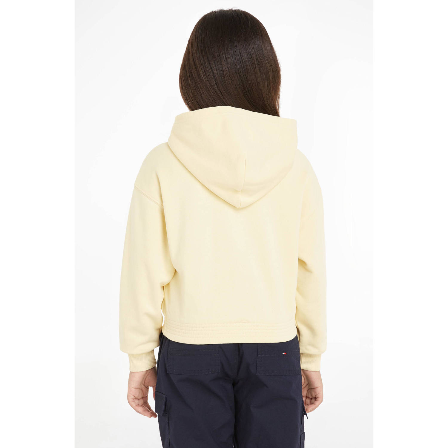 Tommy Hilfiger hoodie met printopdruk lichtgeel