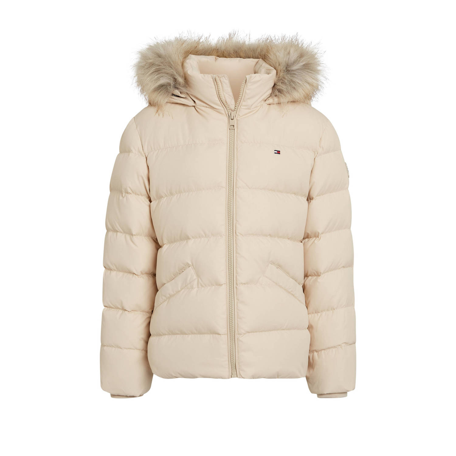Tommy Hilfiger gewatteerde winterjas ESSENTIAL DOWN Beige Meisjes Polyester Capuchon 140