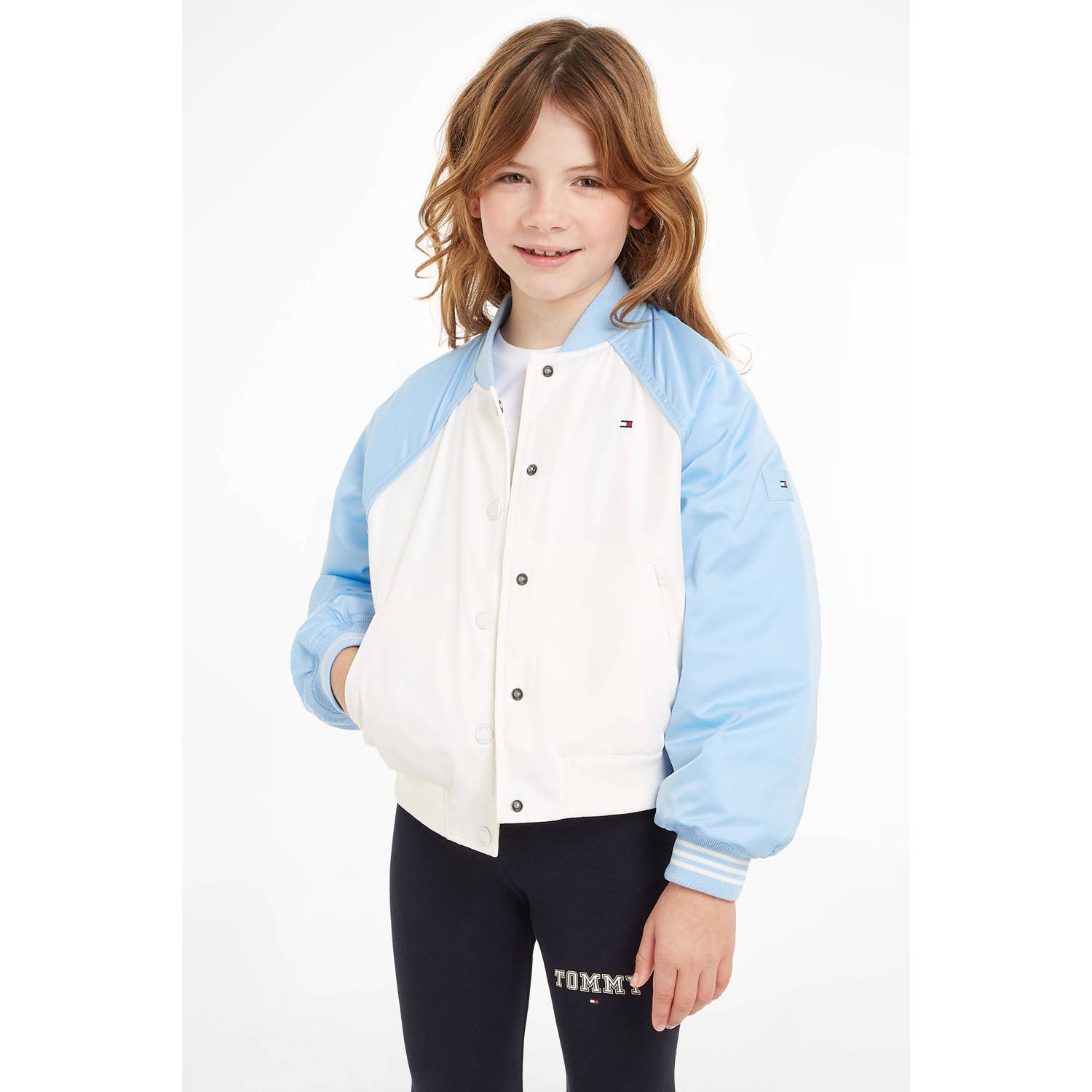 Tommy Hilfiger bomberjack lichtblauw wit