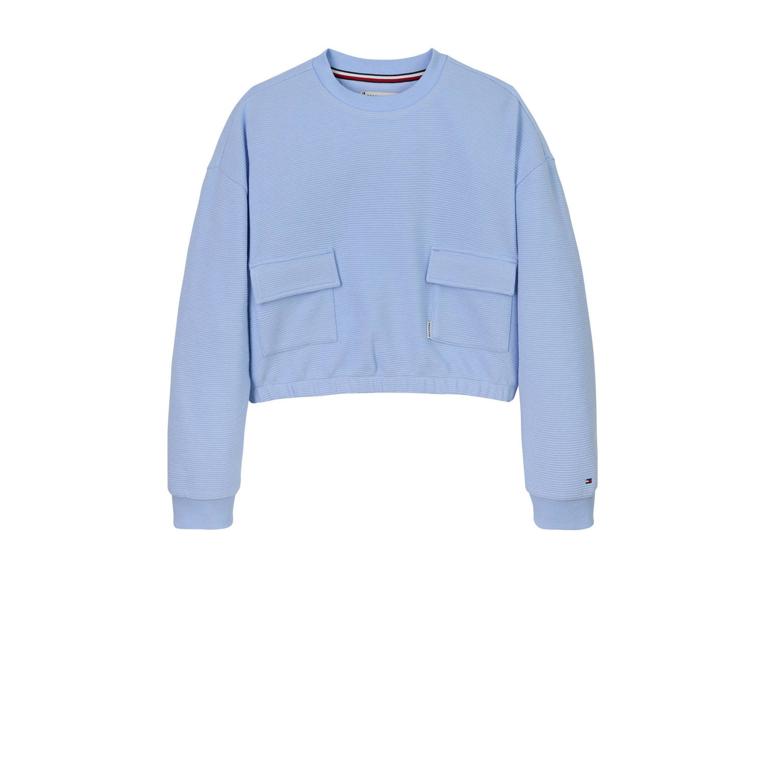 Tommy Hilfiger sweater lichtblauw Meisjes Katoen Ronde hals Effen 122