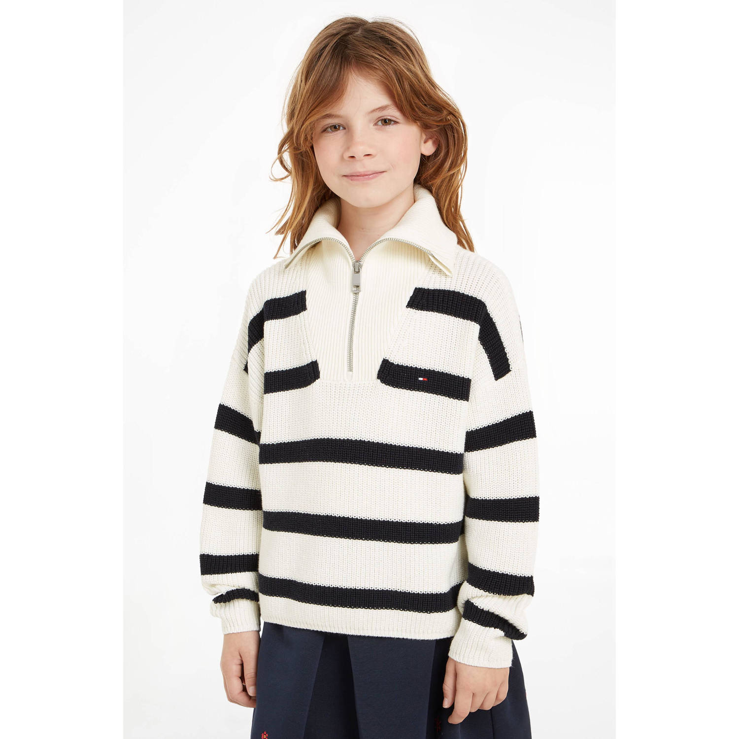 Tommy Hilfiger gestreepte trui ecru donkerblauw