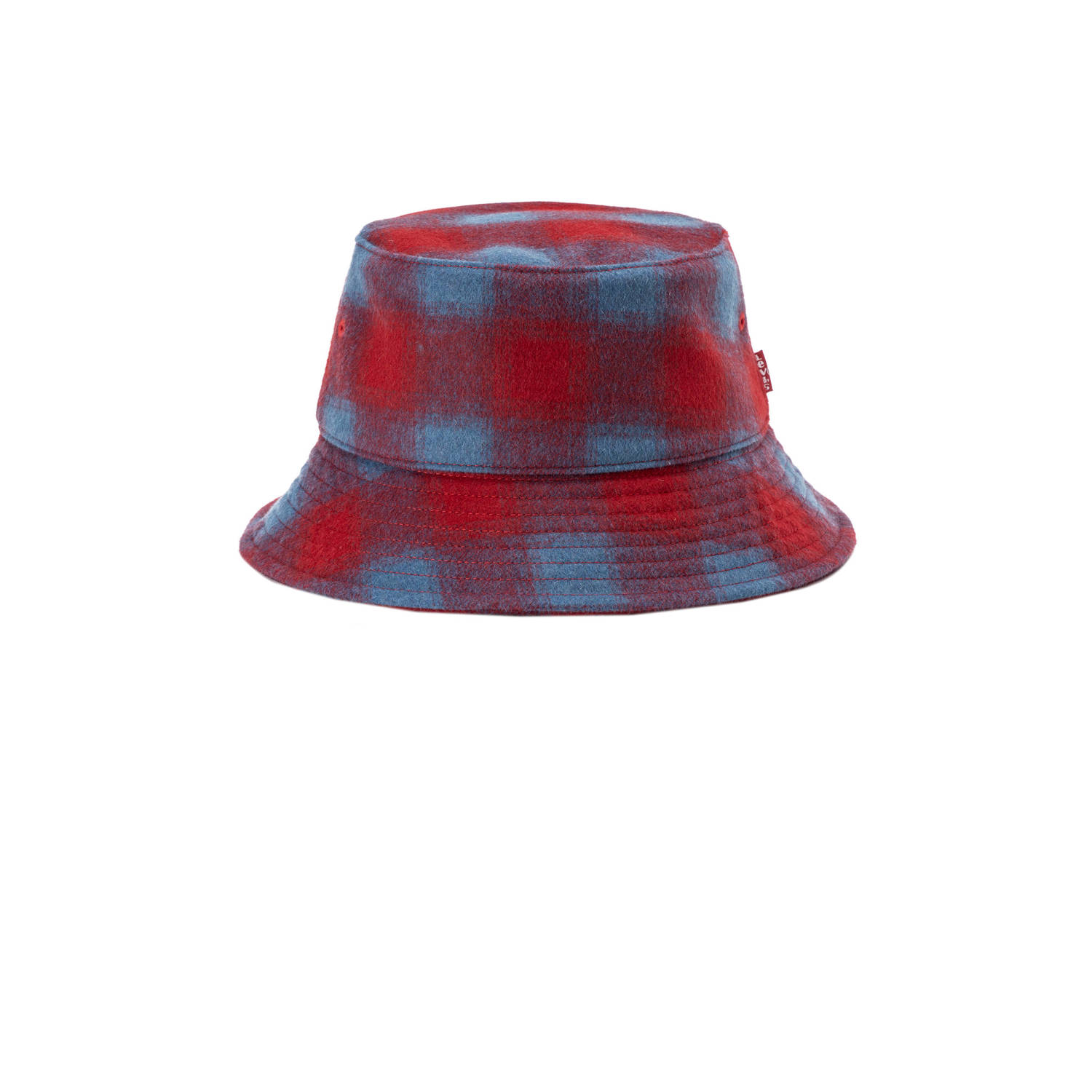 Levi's geruite bucket hat rood blauw