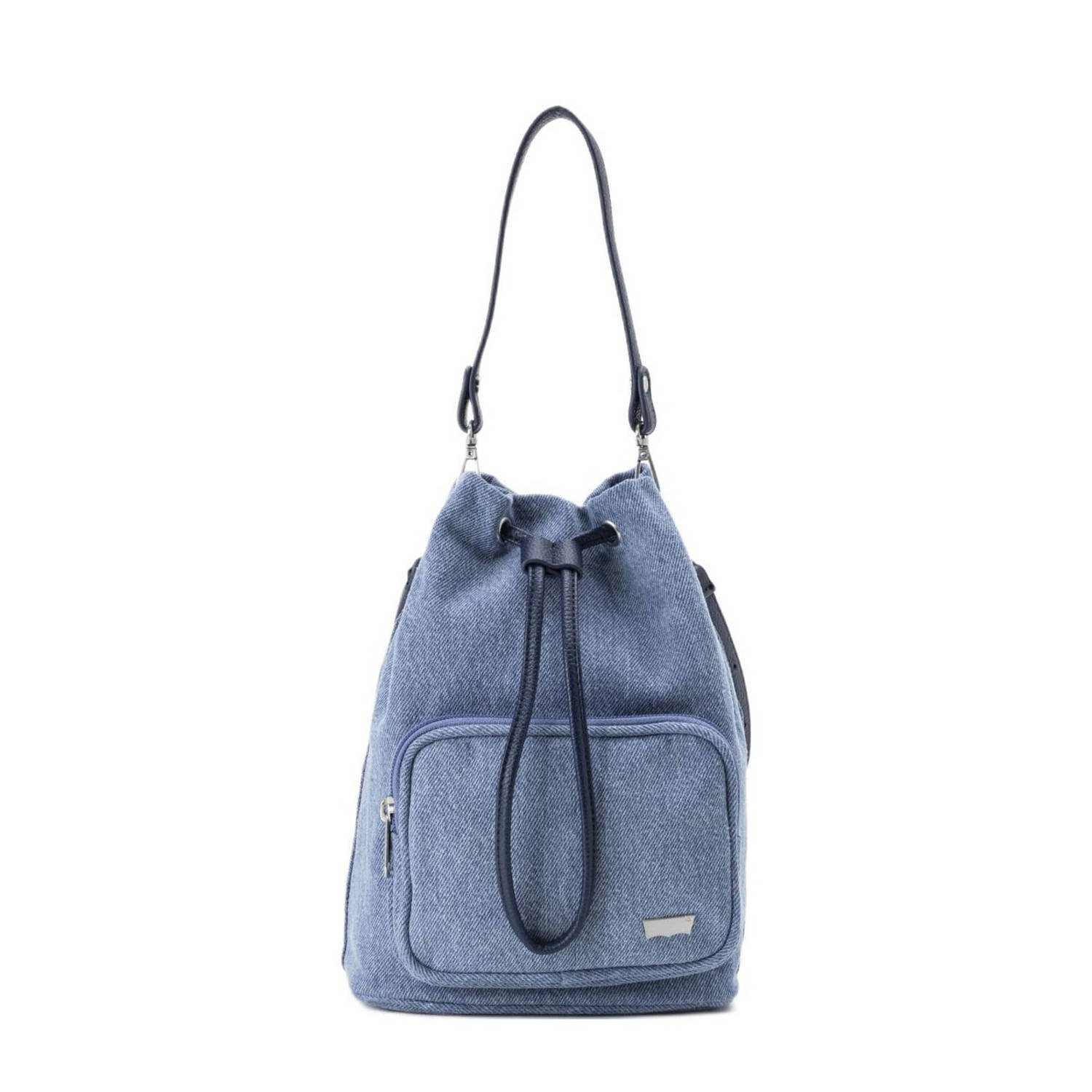 Levi's denim bucket bag blauw