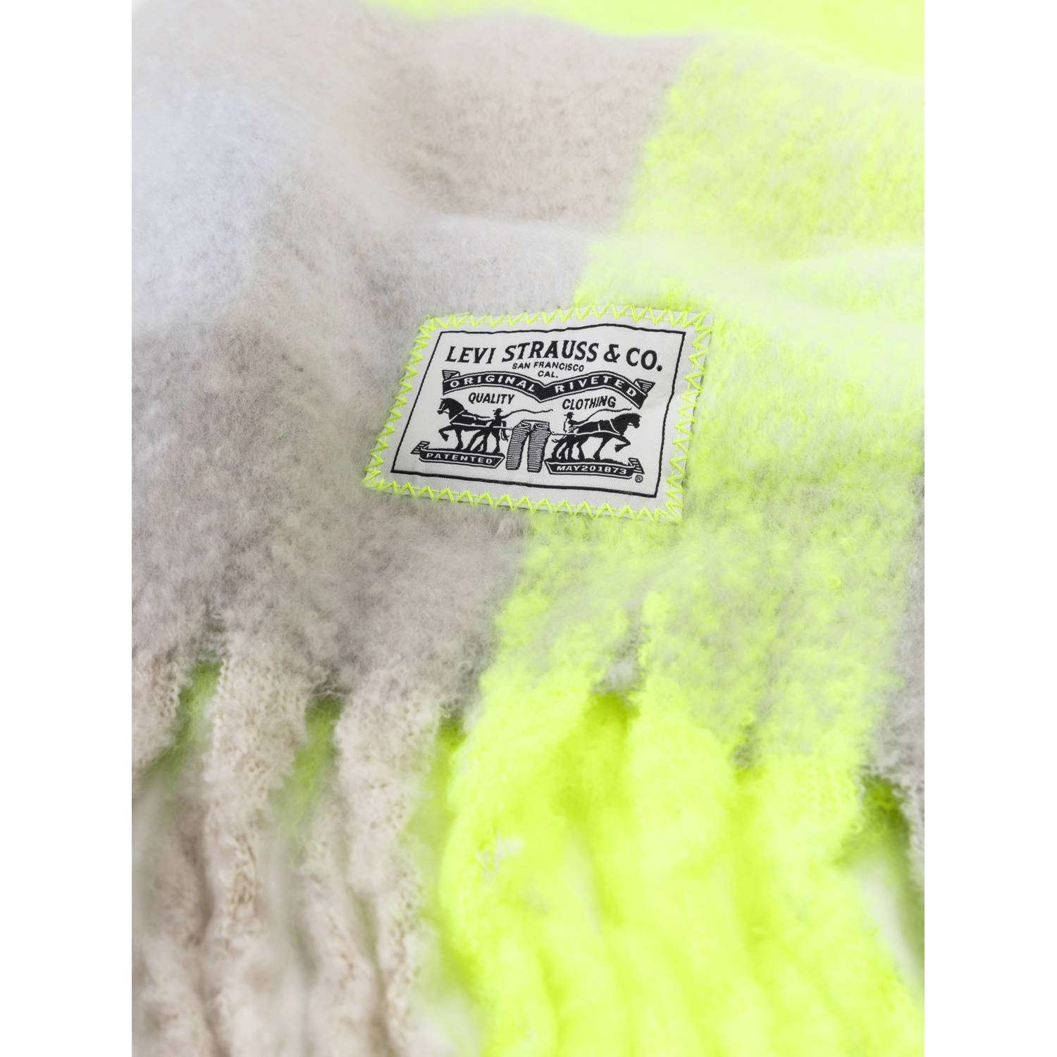 Levi's geruite sjaal Pop limegroen ecru