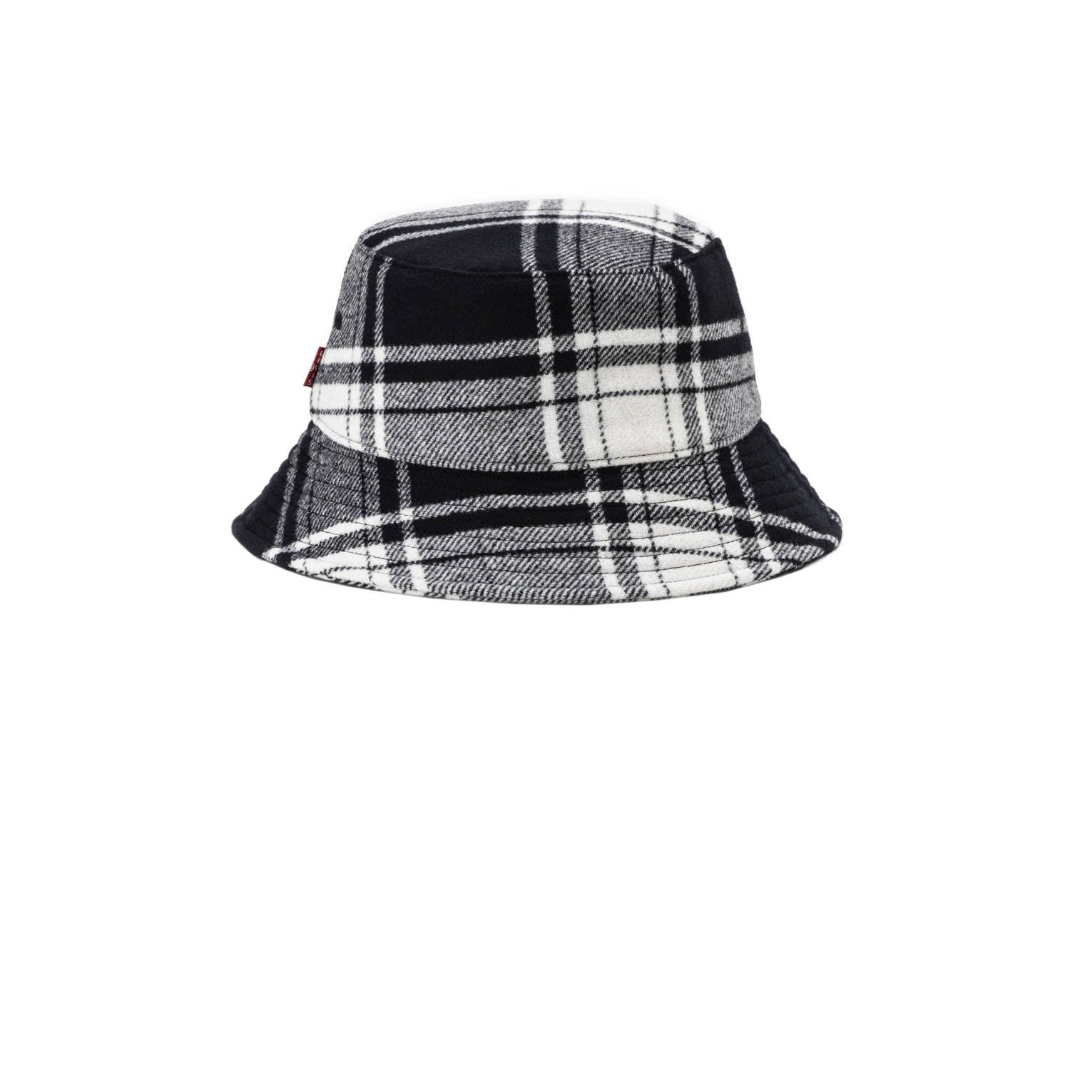 Levi's geruite bucket hat zwart wit