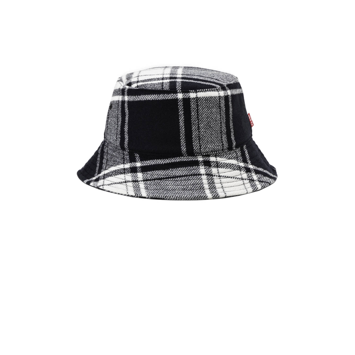 Levi's geruite bucket hat zwart wit