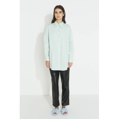 Ruby oversized poplin blouse pastel groen afbeelding