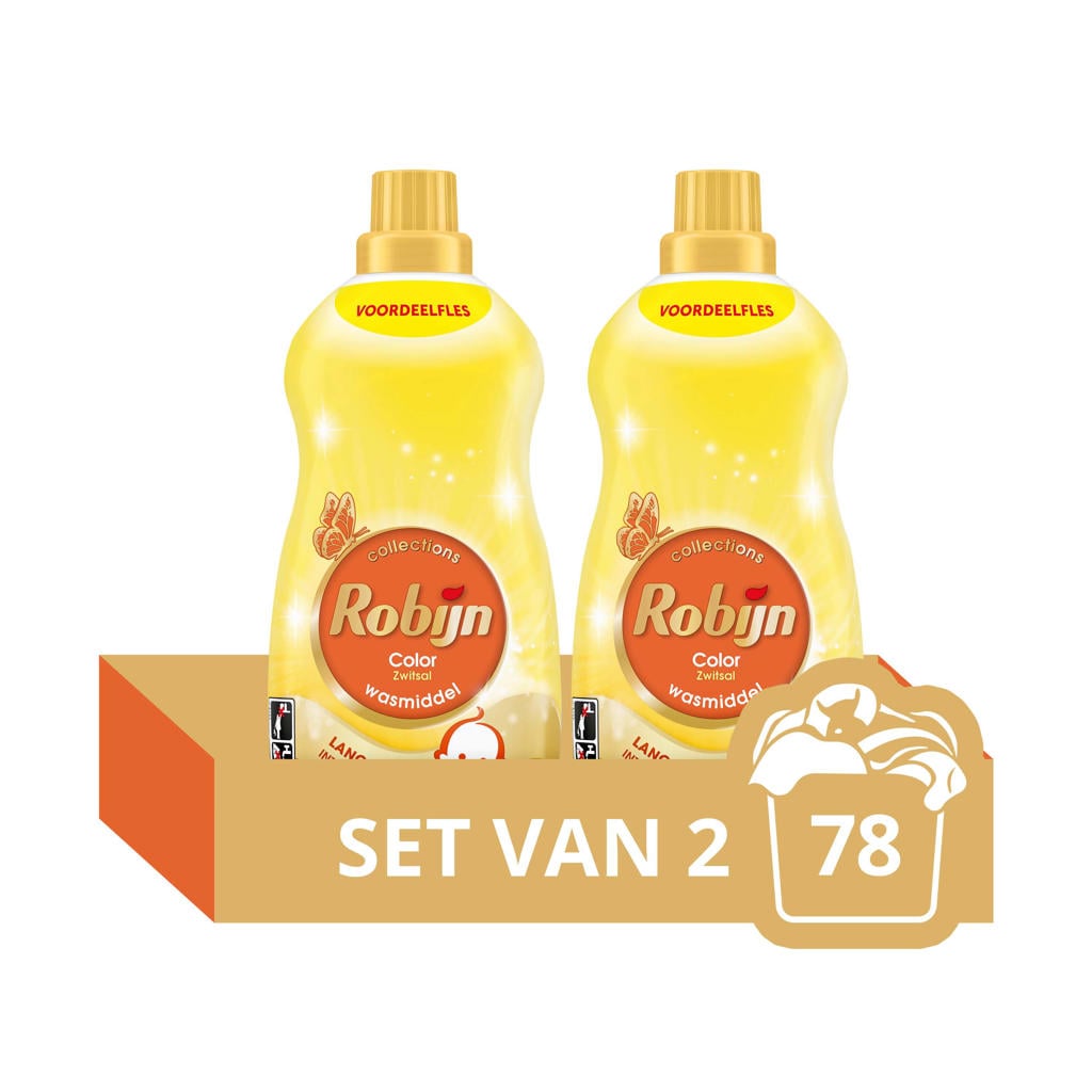 Robijn Klein & Krachtig Collections Color Zwitsal vloeibaar wasmiddel - 2 x 39 wasbeurten