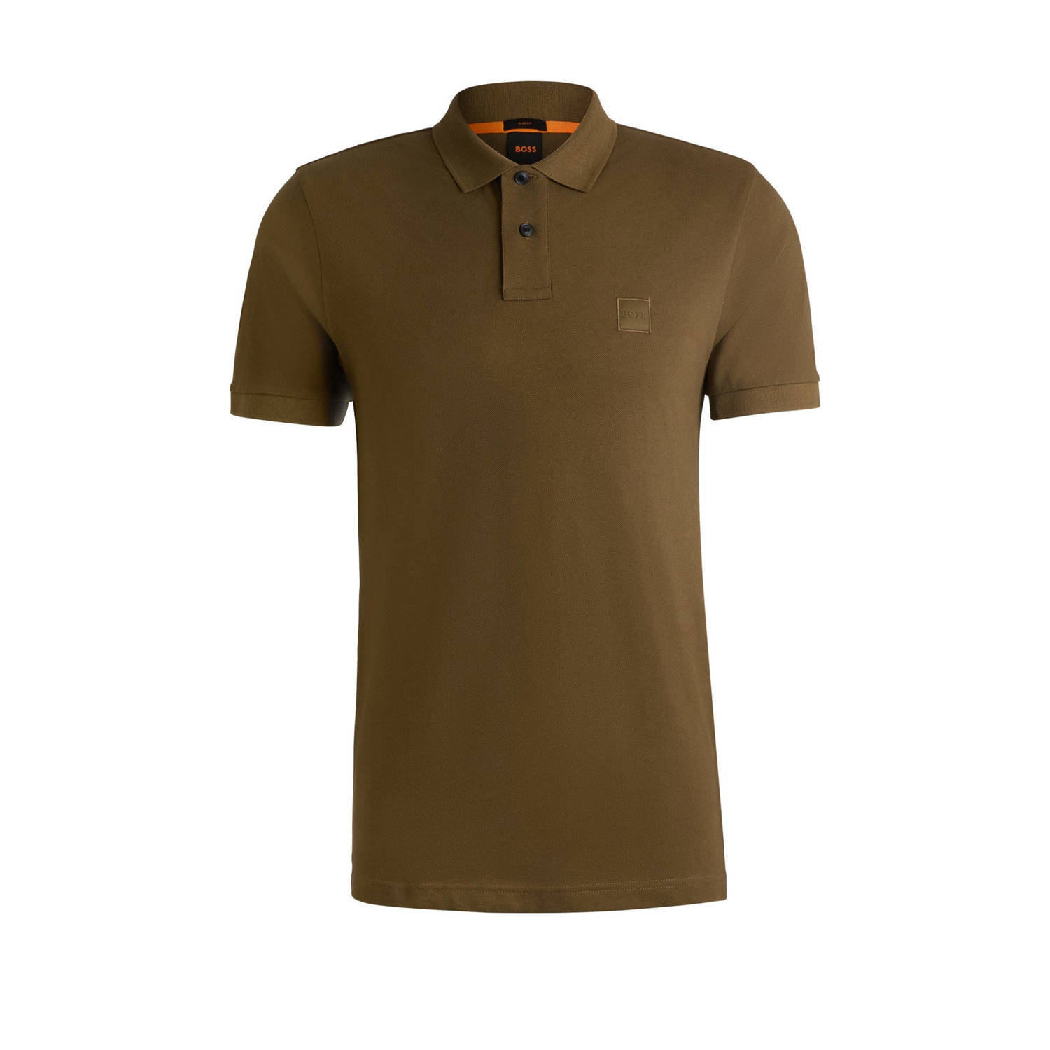 BOSS slim fit polo PASSENGER met logo moss green