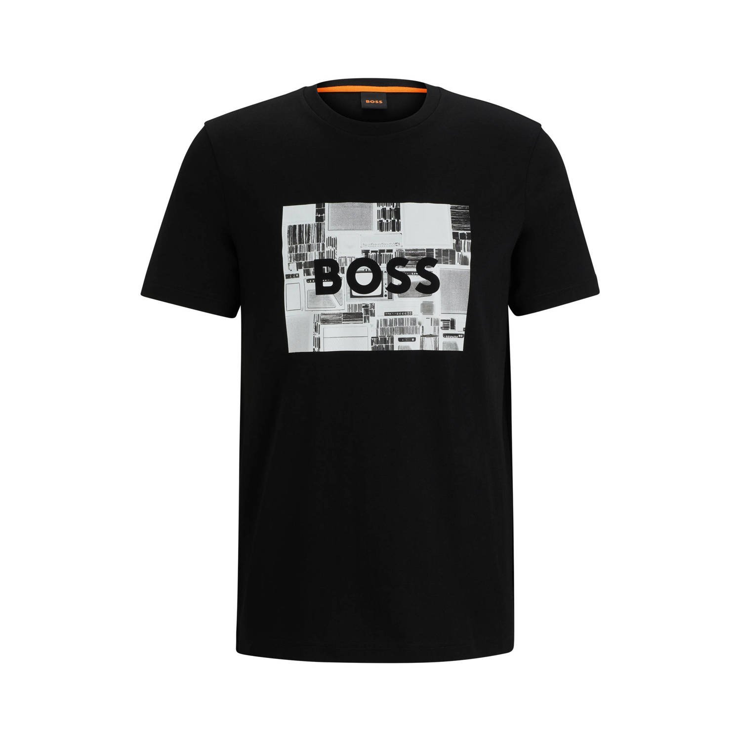 Boss Orange Shirt met korte mouwen Teeheavyboss met modieuze frontprint