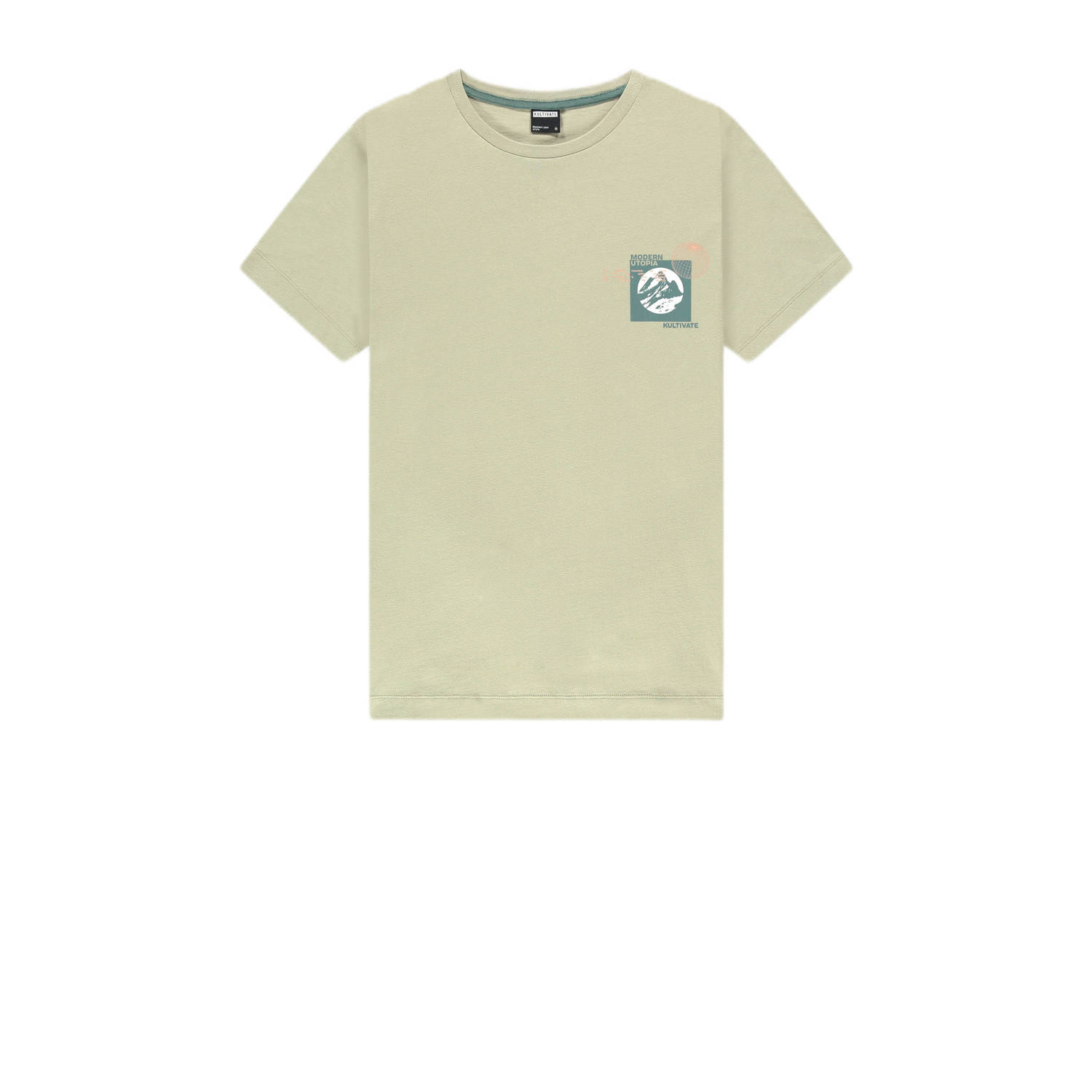 Kultivate T-shirt UTOPIA met backprint beige