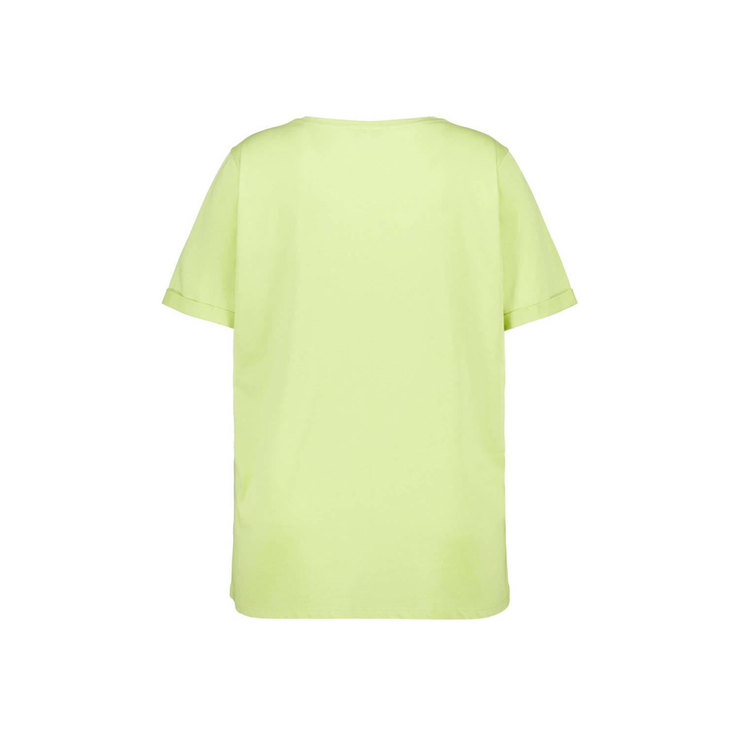 MS Mode T-shirt met printopdruk licht groen