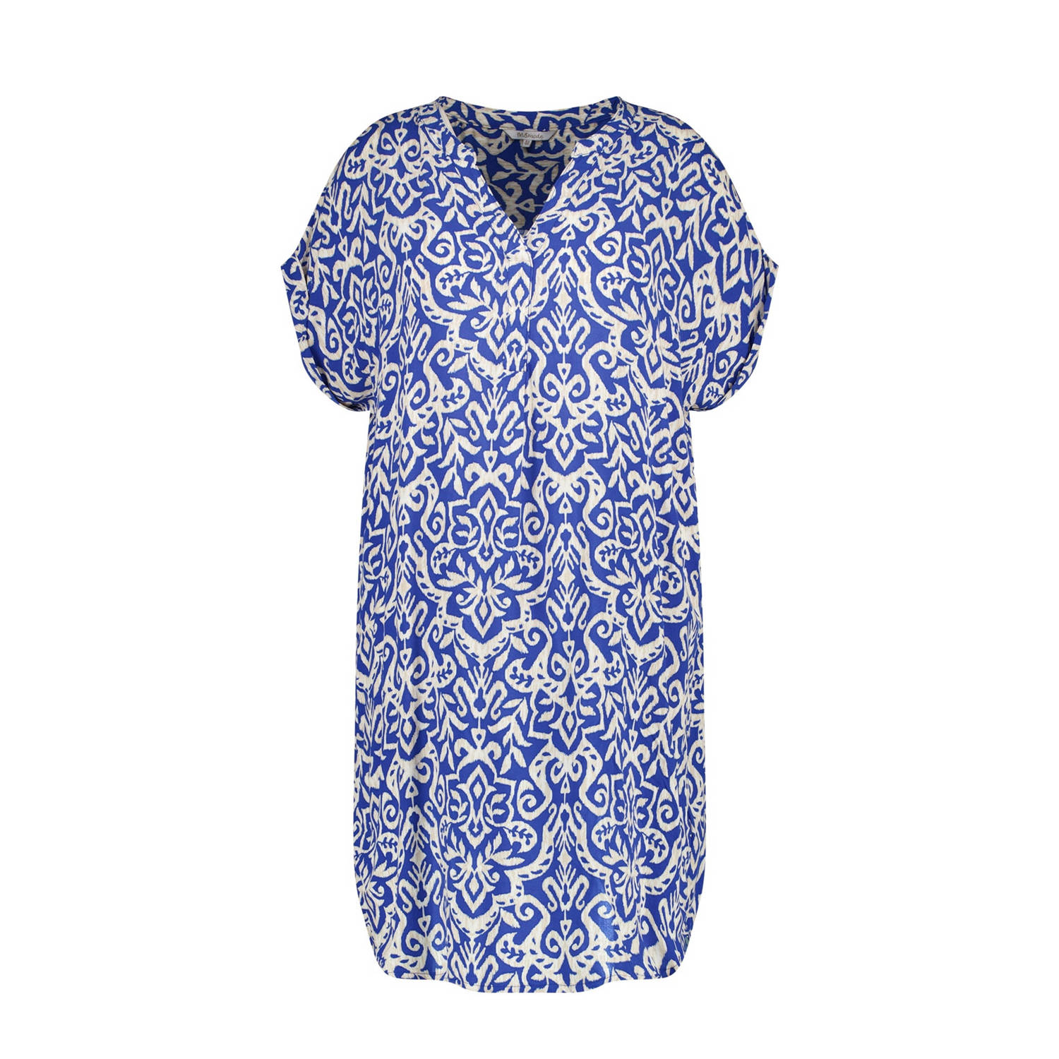 MS Mode jurk met all over print blauw ecru