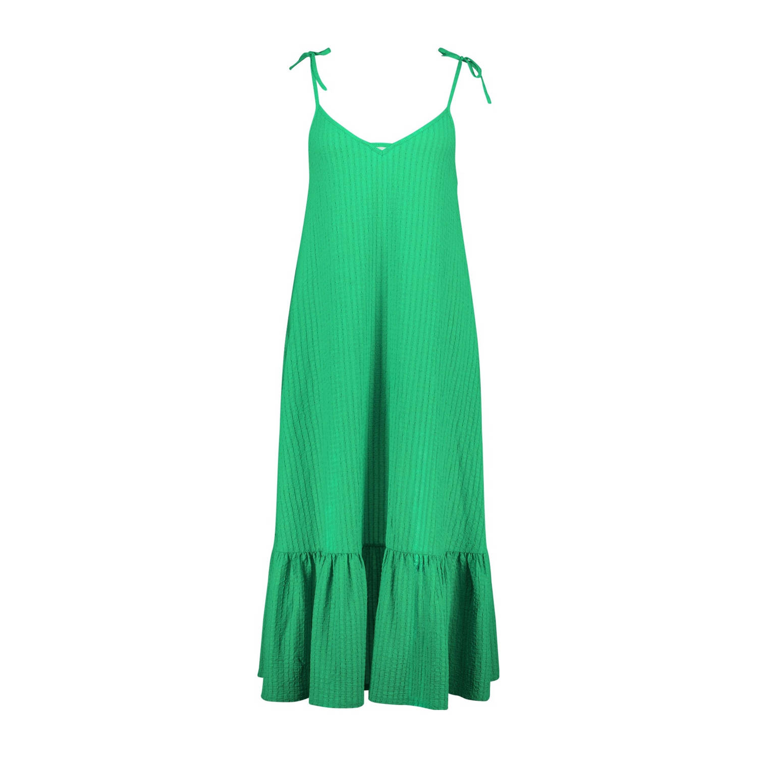 MS Mode ribgebreide A-lijn jurk groen