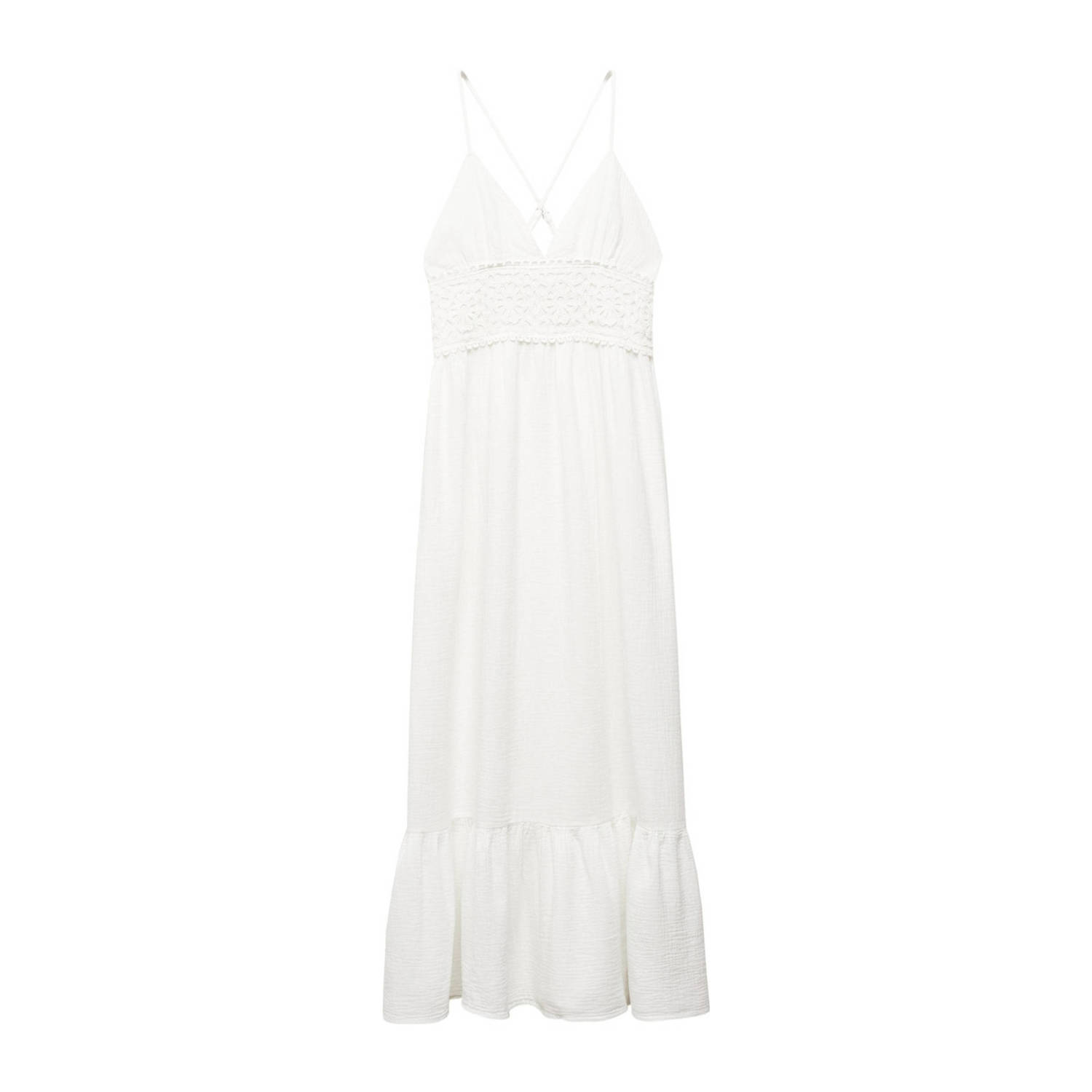 Mango Kids gehaakte maxi jurk offwhite